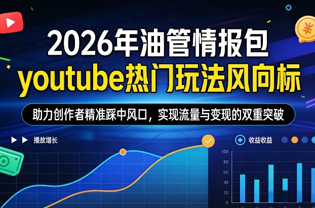 2026年油管情报包，youtube热门玩法风向标，助力创作者精准踩中风口，实现流量与变现的双重突破-资源后花园