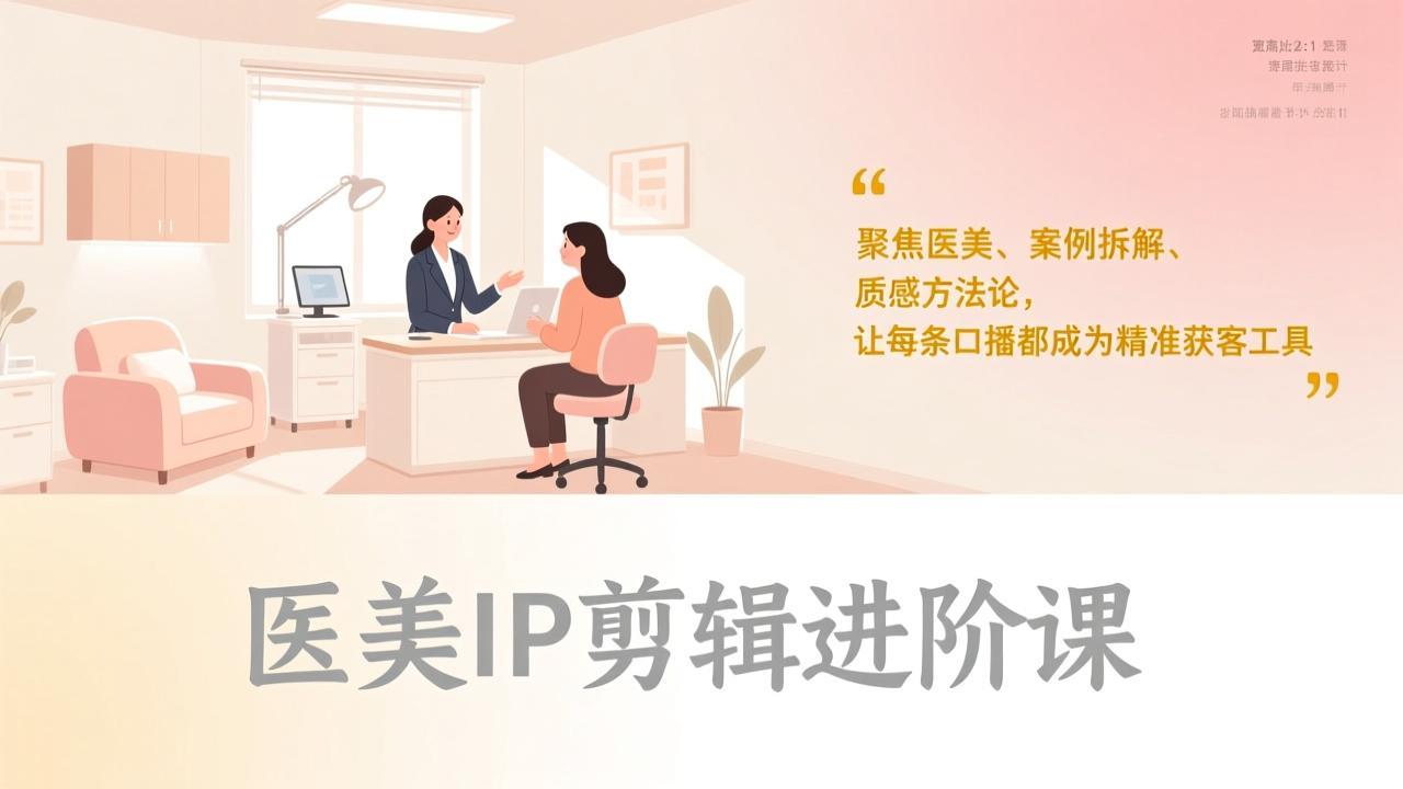 医美IP剪辑进阶课，聚焦医美、案例拆解、质感方法论，让每条口播都成为精准获客工具-资源后花园
