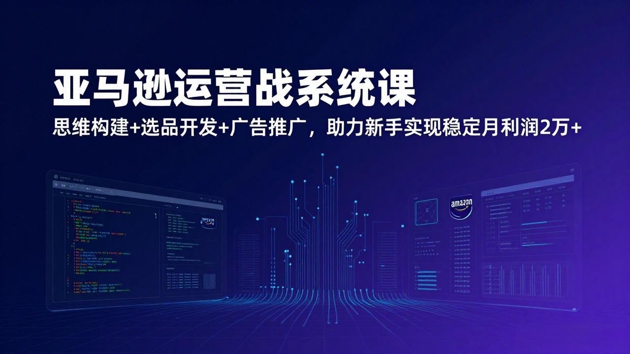 亚马逊运营实战系统课，思维构建+选品开发+广告推广，助力新手实现稳定月利润2万+(更新-资源后花园