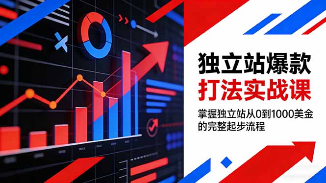 独立站爆款打法实战课，掌握独立站从0到1000美金的完整起步流程-资源后花园