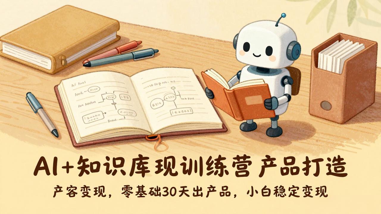 AI+知识库变现训练营，产品打造、内容创作、全平台变现，零基础30天出产品，小白稳定变现-资源后花园
