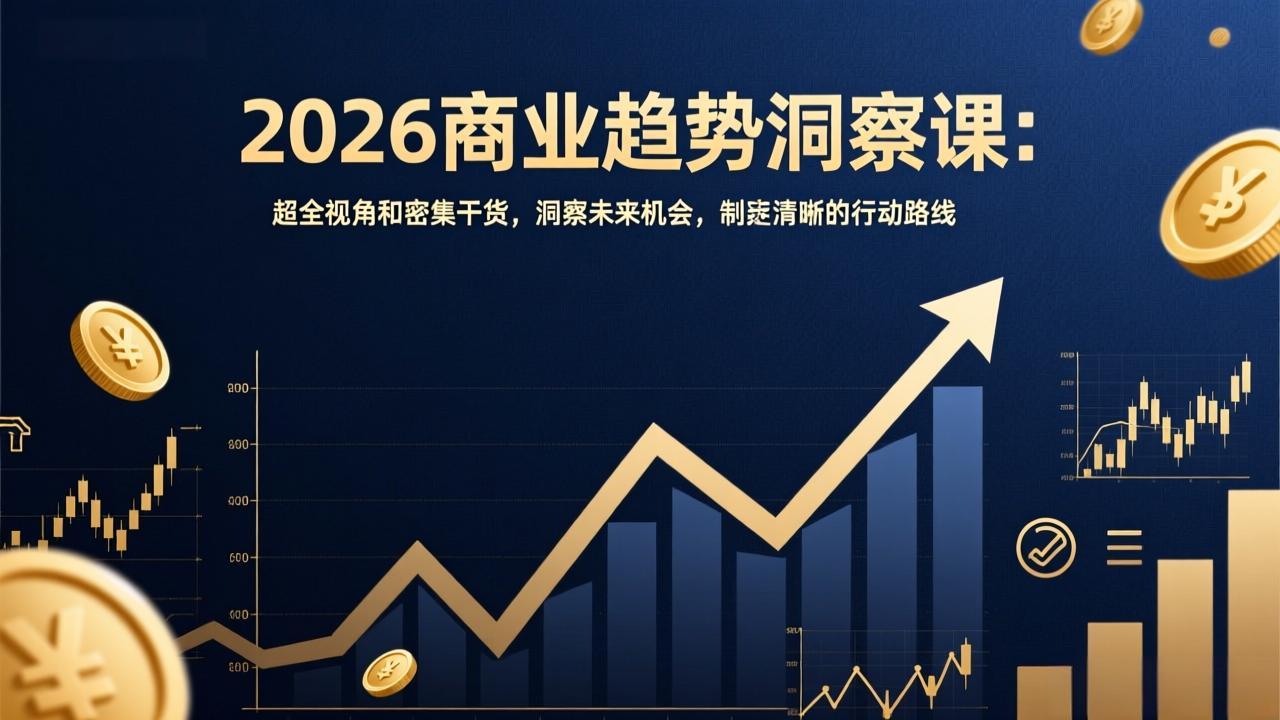 2026商业趋势洞察课：超全视角和密集干货，洞察未来机会，制定清晰的行动路线-资源后花园