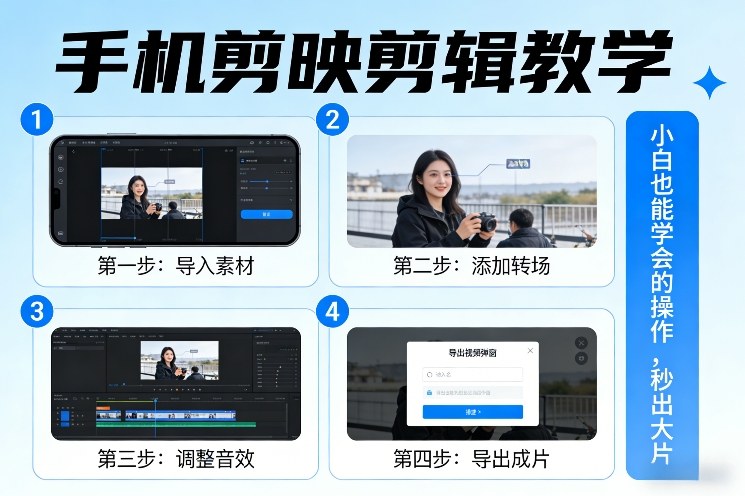 手机剪映剪辑教学，小白也能学会的操作，秒出大片-资源后花园