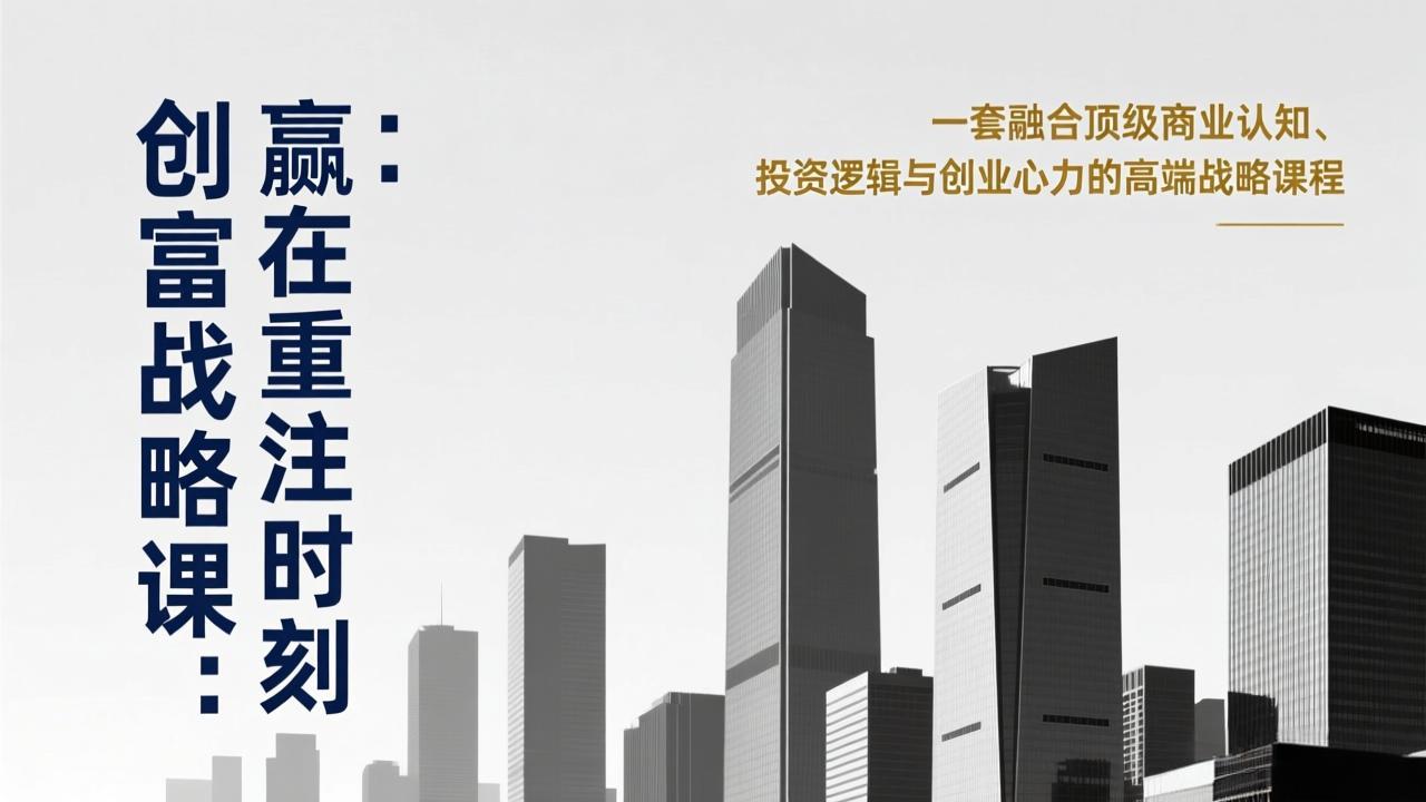 《创富战略课：赢在重注时刻》一套融合顶级商业认知、投资逻辑与创业心力的高端战略课程-资源后花园