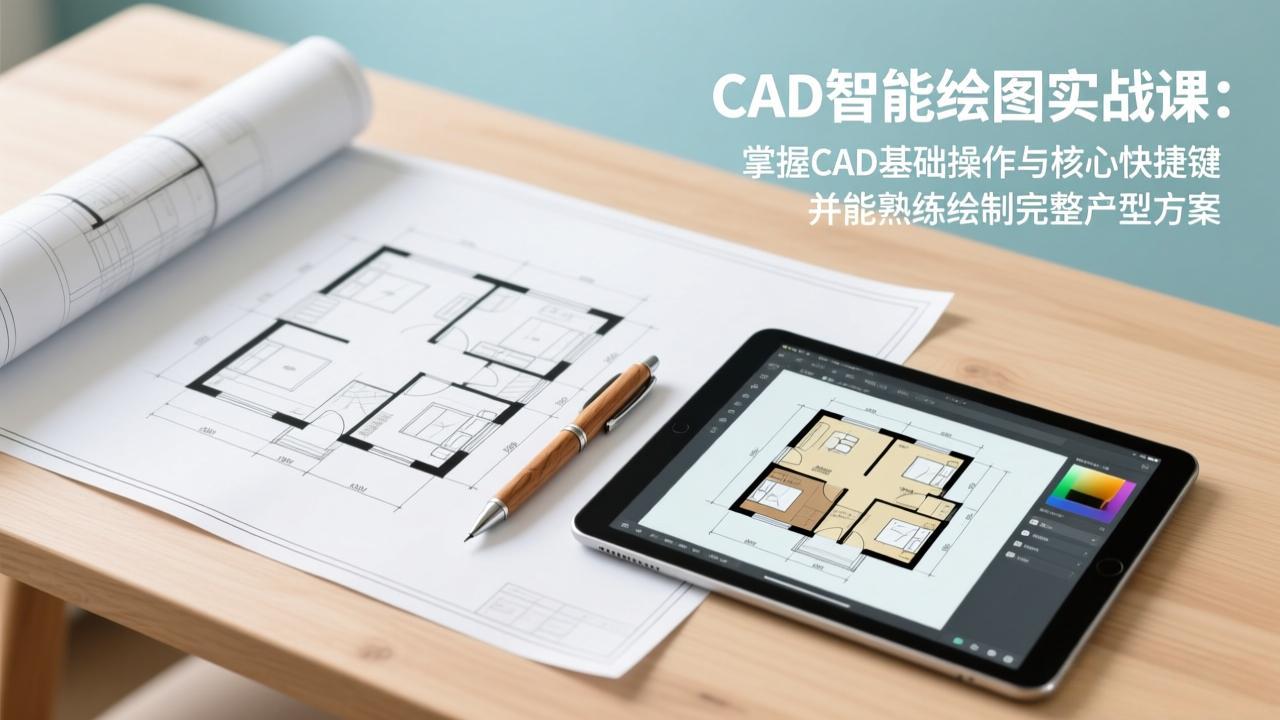 CAD智能绘图实战课：掌握CAD基础操作与核心快捷键，并能熟练绘制完整户型方案-资源后花园