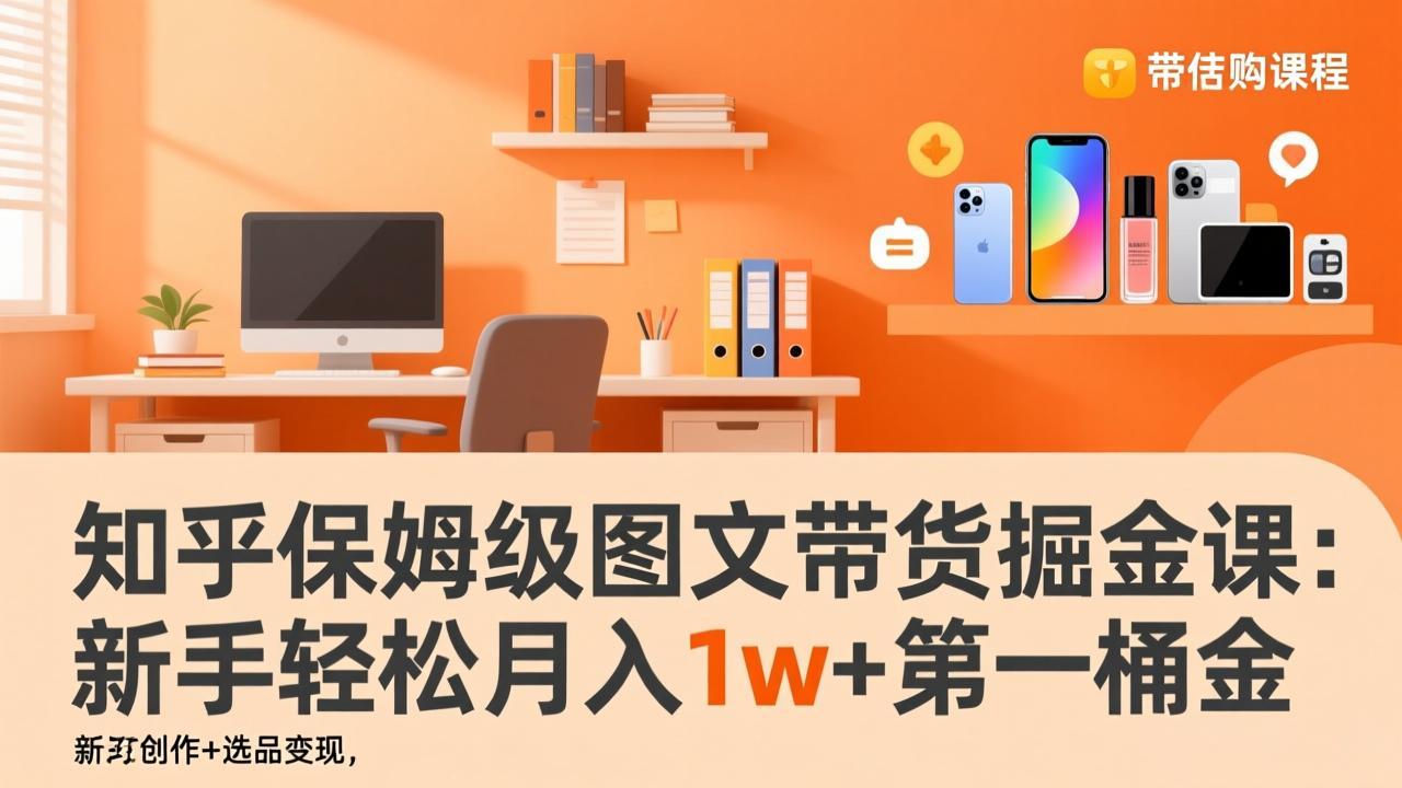 知乎保姆级图文带货掘金课：账号打造+爆文创作+选品变现，新手轻松月入1w+第一桶金-资源后花园