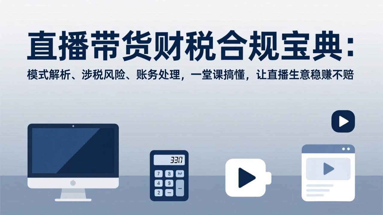 直播带货财税合规宝典：模式解析、涉税风险、账务处理，一堂课搞懂，让直播生意稳赚不赔-资源后花园