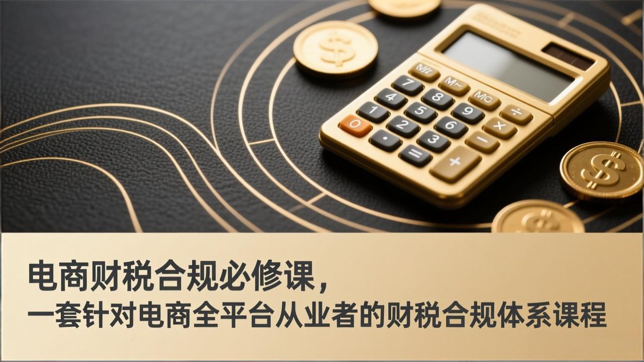 电商财税合规必修课，是一套针对电商全平台从业者的财税合规体系课程-资源后花园