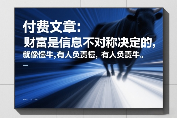 付费文章：财富是信息不对称决定的，就像慢牛，有人负责慢，有人负责牛-资源后花园