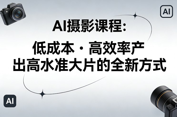 AI摄影课程，低成本高效率产出高水准大片的全新方式-资源后花园