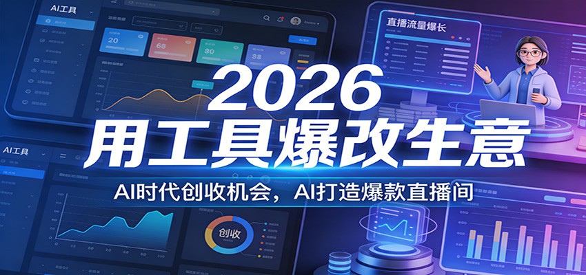 2026用工具爆改生意，AI时代创收机会，AI打造爆款直播间-资源后花园