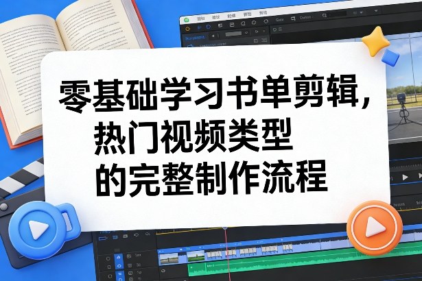 零基础学习书单剪辑，热门视频类型的完整制作流程(更新2026)-资源后花园