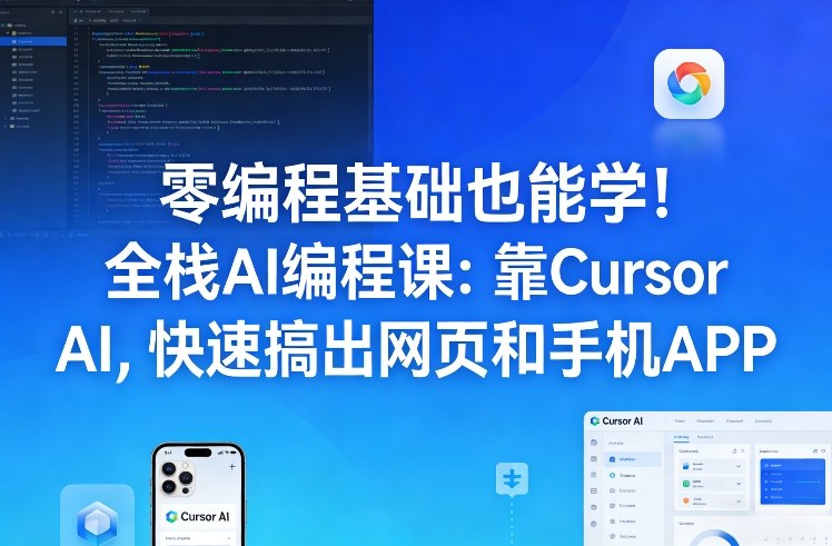 零编程基础也能学！全栈AI编程课：靠Cursor AI，快速搞出网页和手机APP-资源后花园
