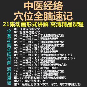 中医经络穴位全脑速记视频教学快速记忆动画形象加深记忆课程教程-资源后花园