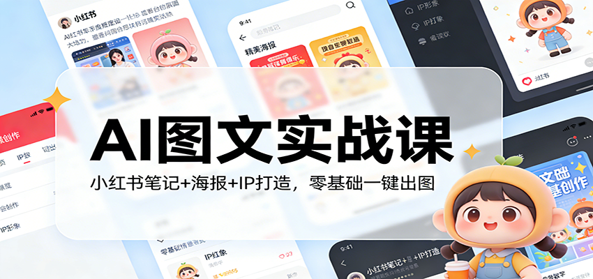 AI图文实战课：小红书笔记+海报+IP打造，零基础一键出图-资源后花园