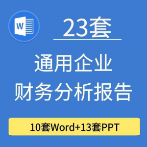 23套通用企业公司年度财务分析报告word电子文档模板PPT演示-资源后花园