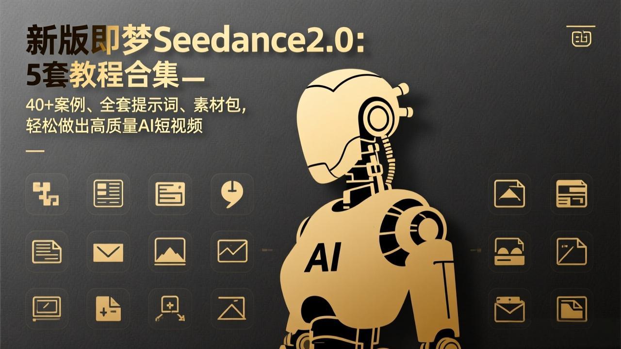 新版即梦Seedance2.0：5套教程合集，40+案例、全套提示词、素材包，轻松做出高质量AI短视频-资源后花园