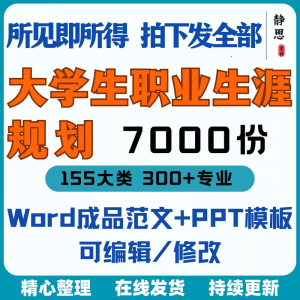 新款大学生职业生涯规划书成长就业赛道学业规划word成品范文ppt-资源后花园