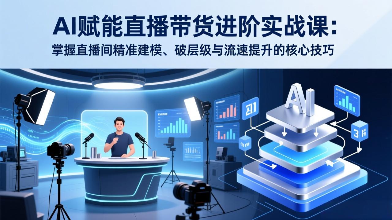 AI赋能直播带货进阶实战课：掌握直播间精准建模、破层级与流速提升的核心技巧-资源后花园