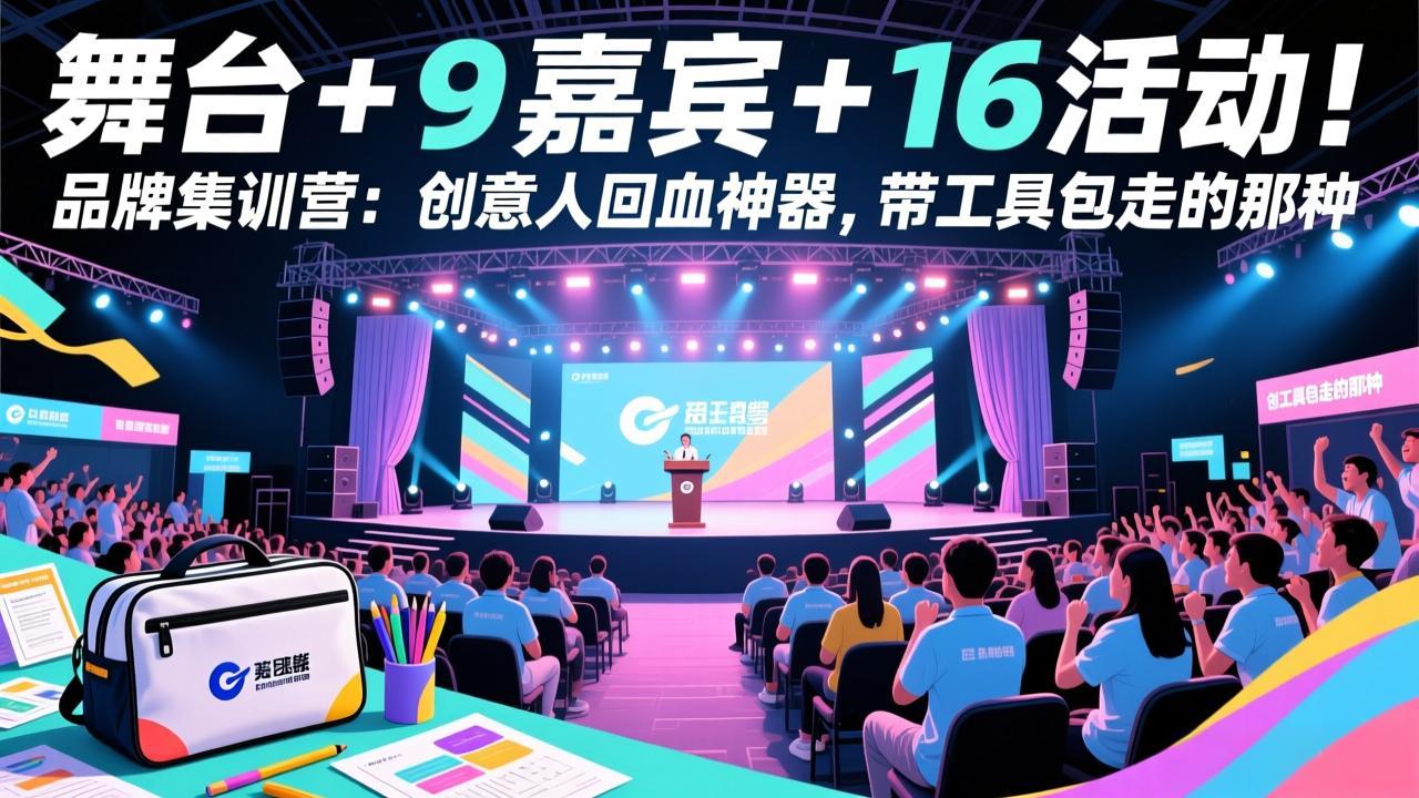 舞台 + 9 嘉宾 + 16 活动！品牌集训营：创意人回血神器，带工具包走的那种-资源后花园
