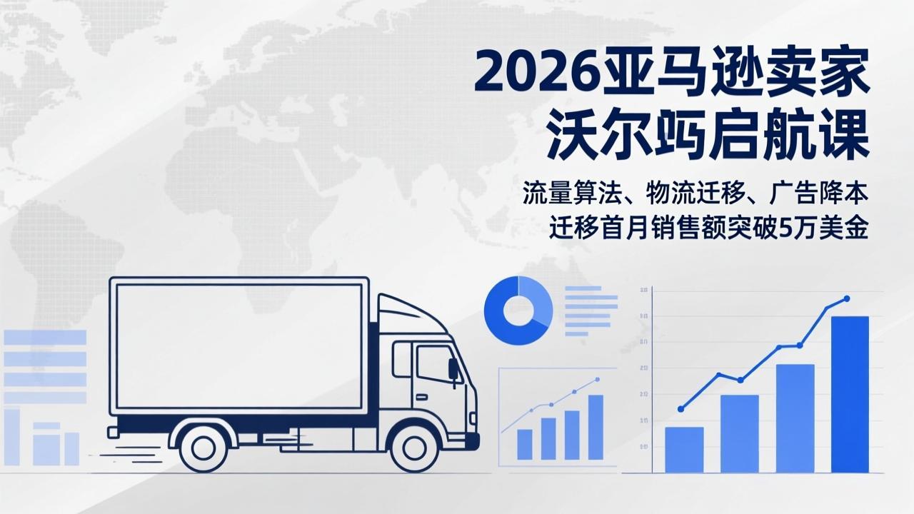 2026亚马逊卖家沃尔玛启航课，流量算法、物流迁移、广告降本，迁移首月销售额突破5万美金-资源后花园
