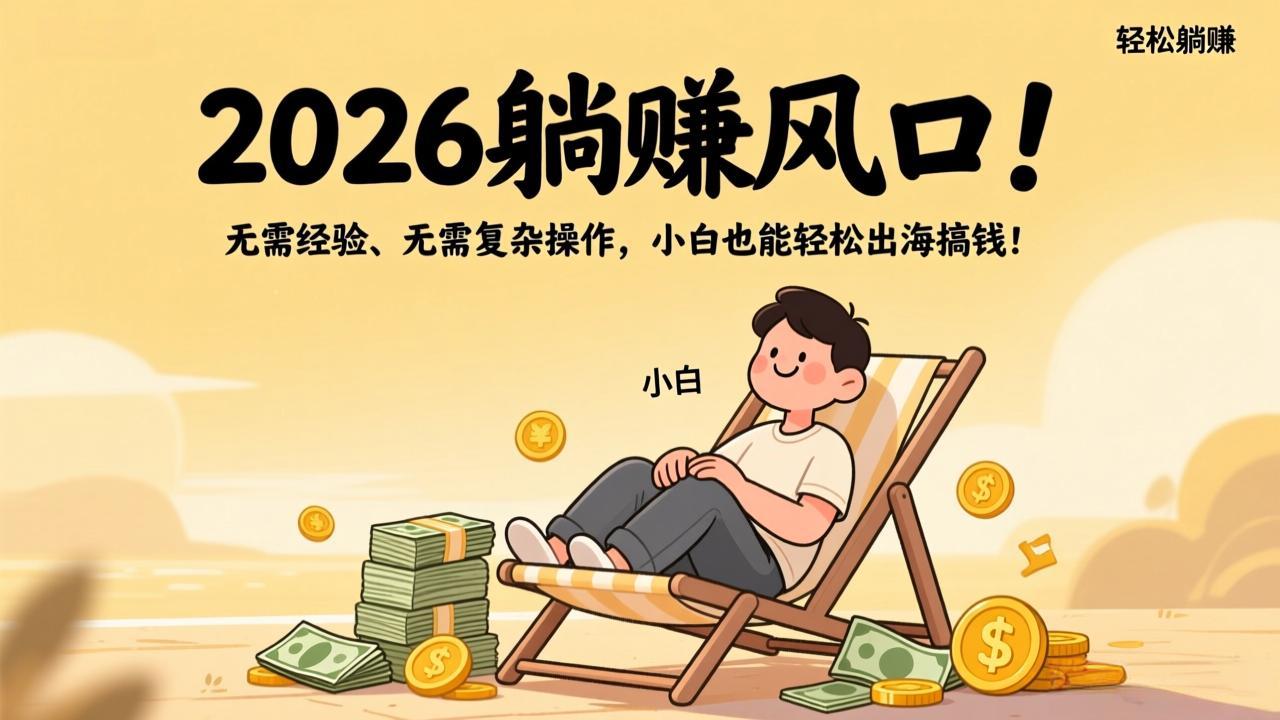 2026躺赚风口！无需经验、无需复杂操作，小白也能轻松出海搞钱！-资源后花园