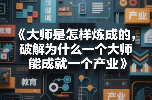大师是怎样炼成的，破解为什么一个大师，能成就一个产业【电子书】-资源后花园