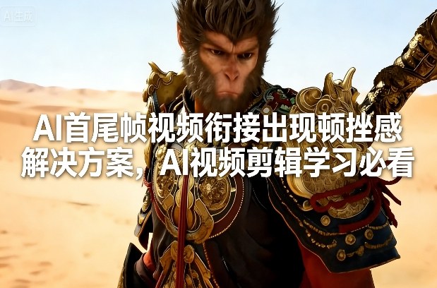 AI首尾帧视频衔接出现顿挫感解决方案，AI视频剪辑学习必看-资源后花园