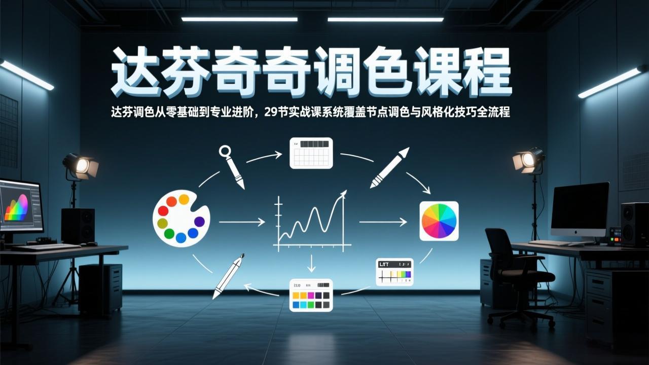 达芬奇调色从零基础到专业进阶，29节实战课系统覆盖节点调色与风格化技巧全流程-资源后花园