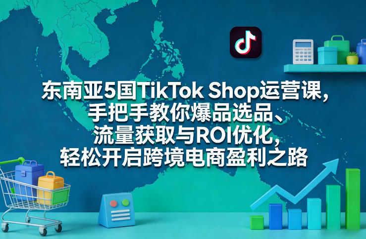 东南亚5国TikTok Shop运营课，手把手教你爆品选品、流量获取与ROI优化，轻松开启跨境电商盈利之路-资源后花园