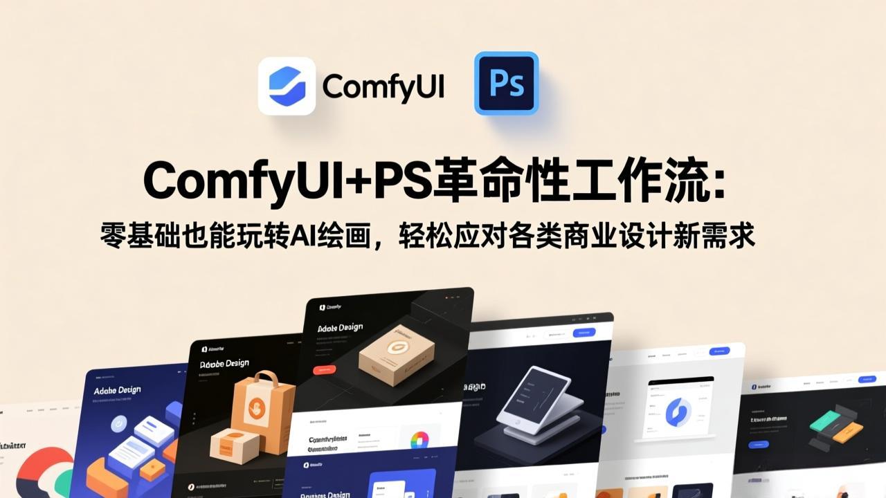 ComfyUI+PS革命性工作流：零基础也能玩转AI绘画，轻松应对各类商业设计新需求-资源后花园