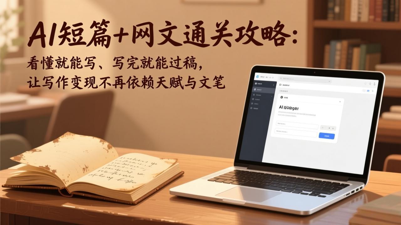 AI短篇+网文通关攻略：看懂就能写、写完就能过稿，让写作变现不再依赖天赋与文笔-资源后花园