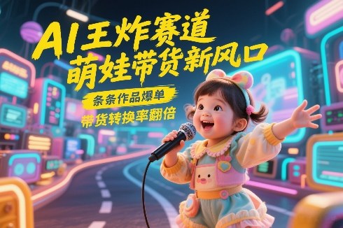 AI王炸赛道，萌娃带货新风口，条条作品爆单，带货转换率翻倍，核心逻辑拆解-资源后花园