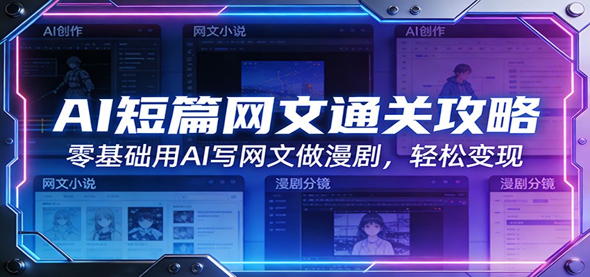 AI短篇网文通关攻略：零基础用AI写网文做漫剧，轻松变现-资源后花园