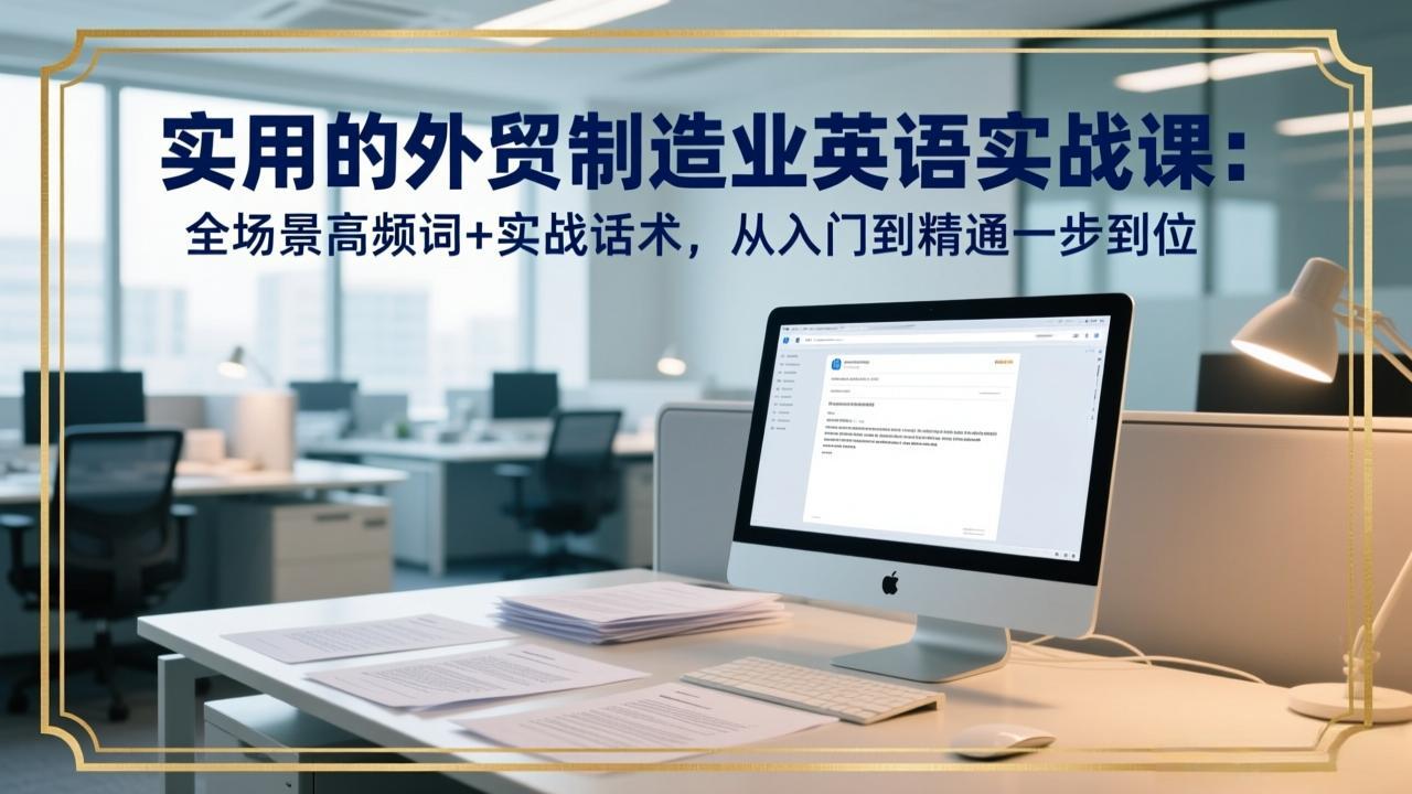 实用的外贸制造业英语实战课：全场景高频词+实战话术，从入门到精通一步到位-资源后花园