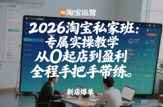 2026淘宝私家班：专属实操教学，从0起店到盈利，全程手把手带练(更新26年3月)-资源后花园