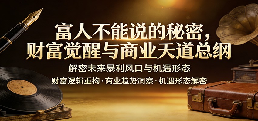 富人不能说的秘密，财富觉醒与商业天道总纲，解密未来暴利风口与机遇形态-资源后花园