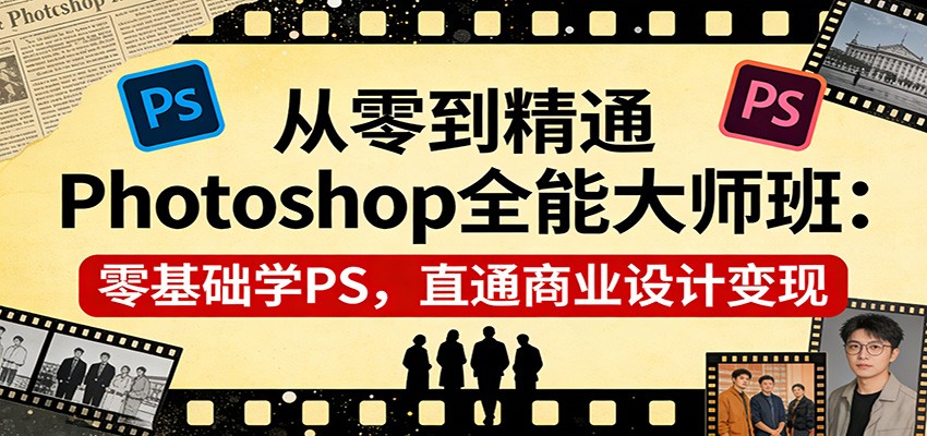 从零到精通Photoshop全能大师班：零基础学PS，直通商业设计变现-资源后花园