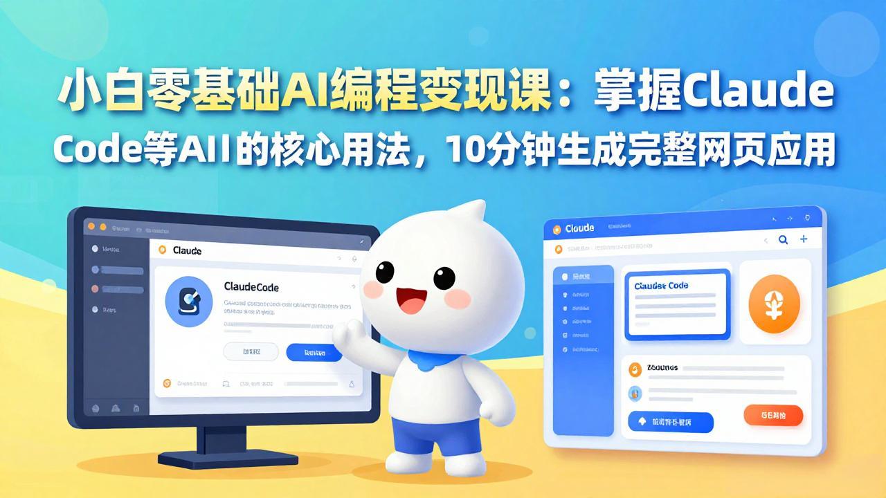 小白零基础AI编程变现课：掌握Claude Code等AI工具的核心用法，10分钟生成完整网页应用-资源后花园