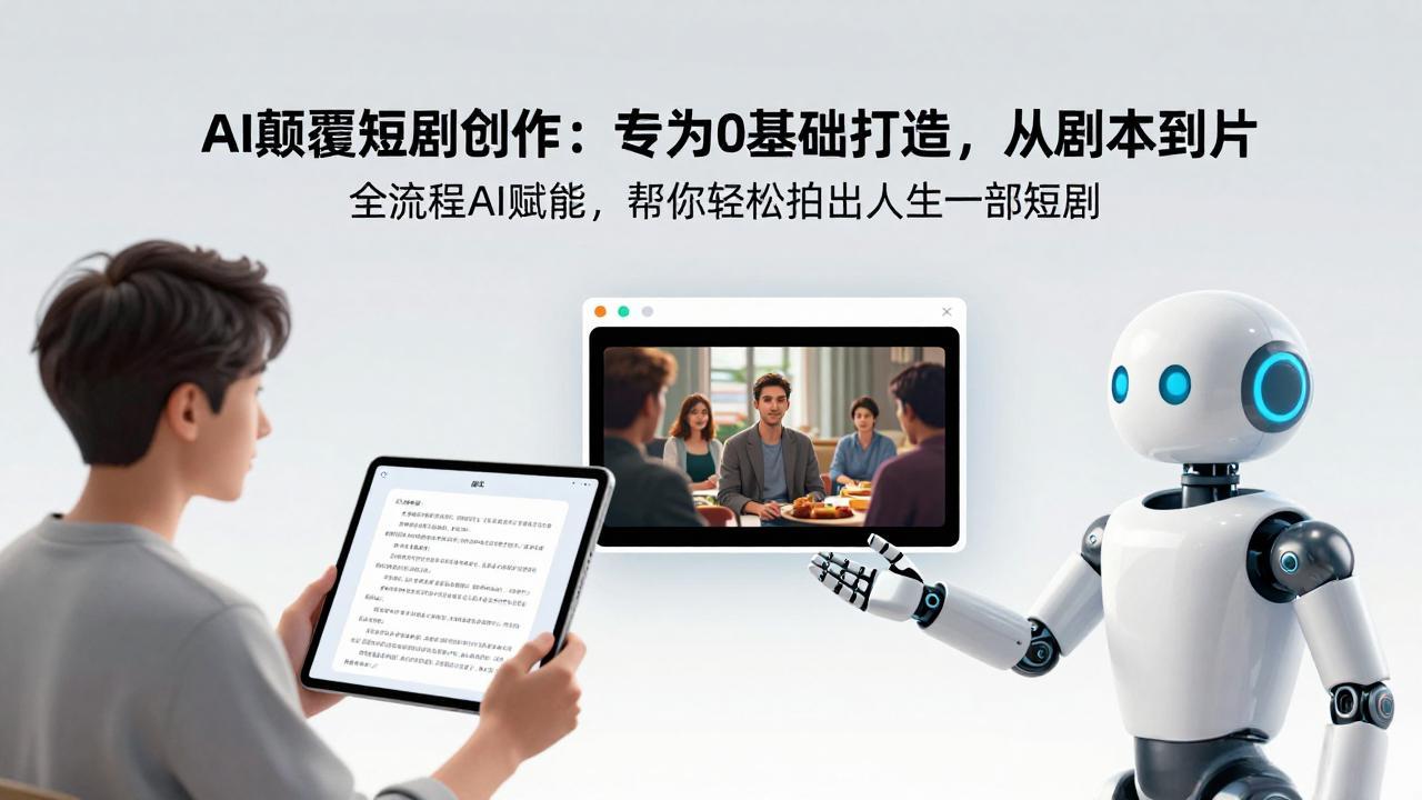 AI颠覆短剧创作：专为0基础打造，从剧本到成片全流程AI赋能，帮你轻松拍出人生第一部短剧-资源后花园