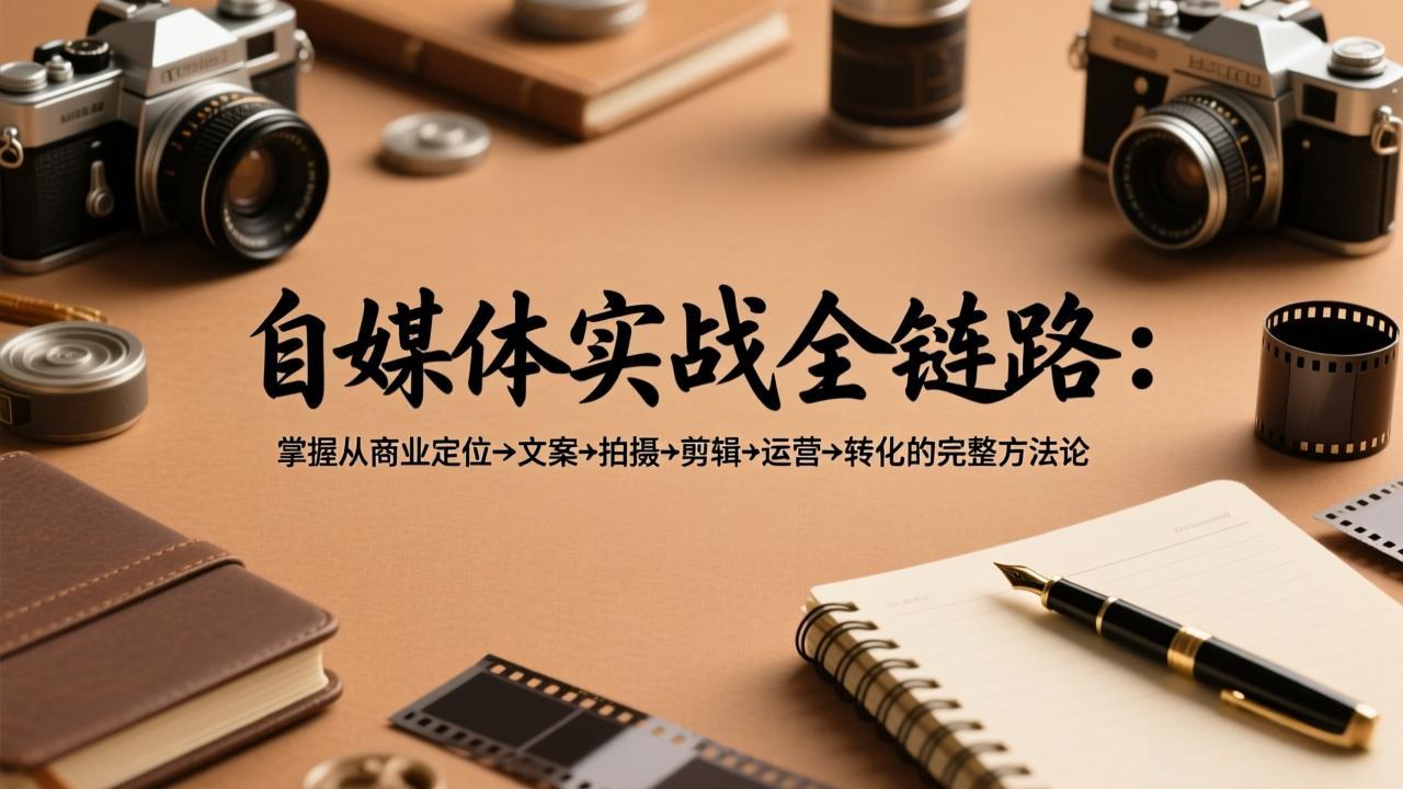 自媒体实战全链路:掌握从商业定位→文案→拍摄→剪辑→运营→转化的完整方法论