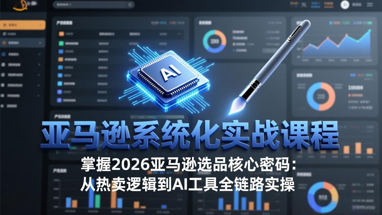 亚马逊系统化实战课-更新3月：2026最新选品方法论，从热卖原因分析到AI作图，提升选品成功率-资源后花园