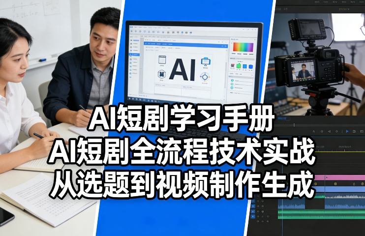 AI短剧学习手册，AI短剧全流程技术实战，从选题到视频制作生成-资源后花园