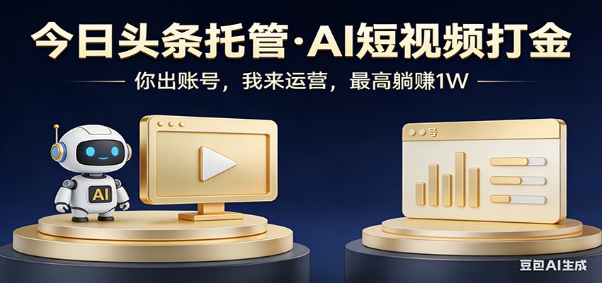 头条号AI托管，我提供作品，你提供账号，每天5分钟发布，小白躺赚3000+-资源后花园