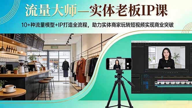 流量大师—实体老板IP课：10+种流量模型+IP打造全流程，助力实体商家玩转短视频实现商业突破-资源后花园