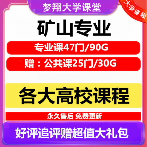 大学矿山专业视频教程矿山机械边坡工程 采矿72门自学课程赠PPT-资源后花园