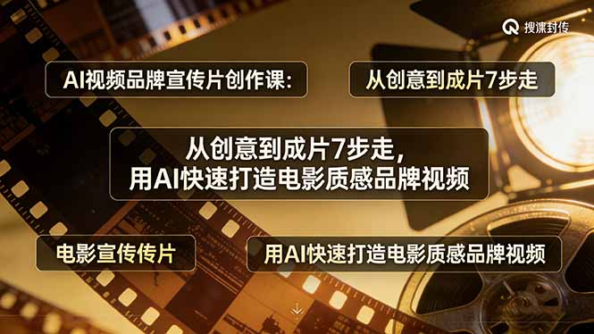 AI视频品牌宣传片创作课：从创意到成片7步走，用AI快速打造电影质感品牌视频-资源后花园