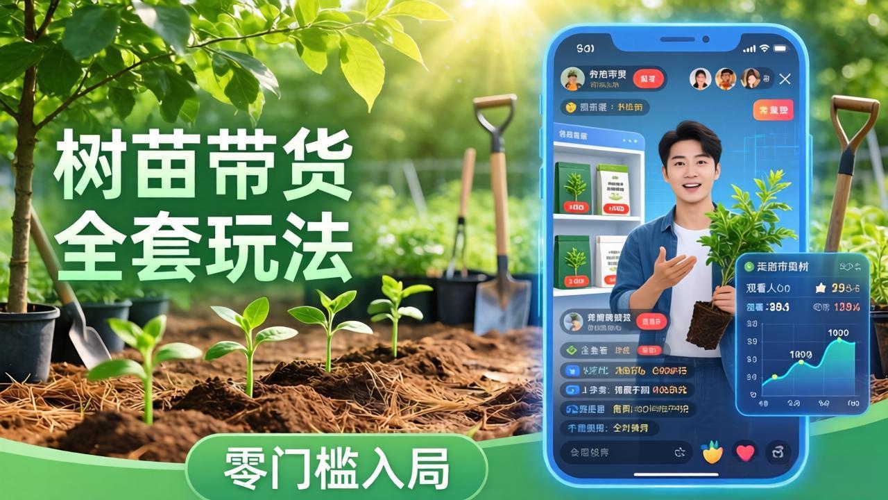 视频号AI树苗带货全套玩法：零门槛入局，掌握豆包、千问等AI工具制作树苗视频的全套流程-资源后花园