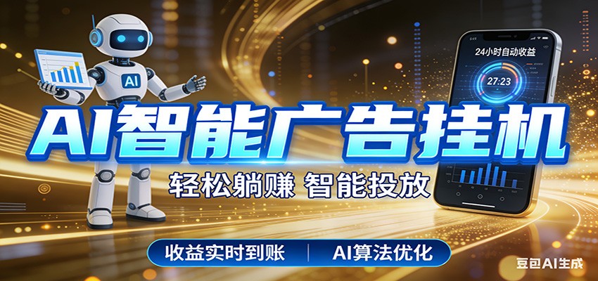 智能广告挂机新时代，利用碎片化时间实现稳定被动收益，AI帮你持续盈利-资源后花园