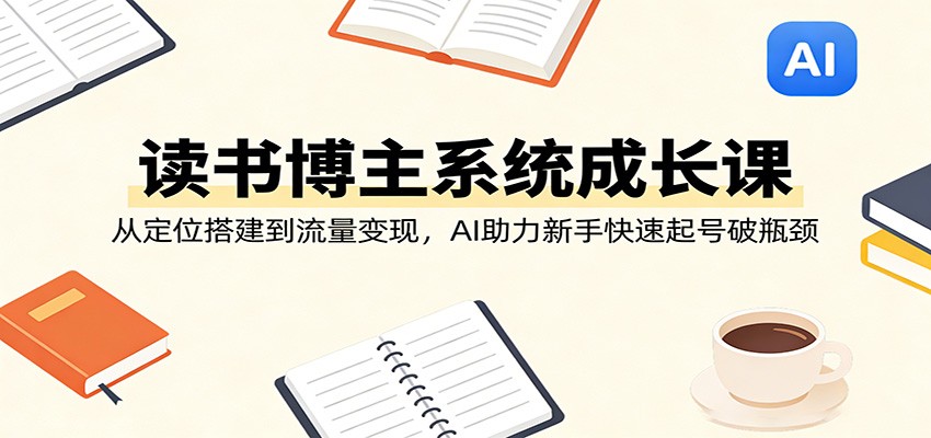 读书博主系统成长课：从定位搭建到流量变现，AI助力新手快速起号破瓶颈-资源后花园